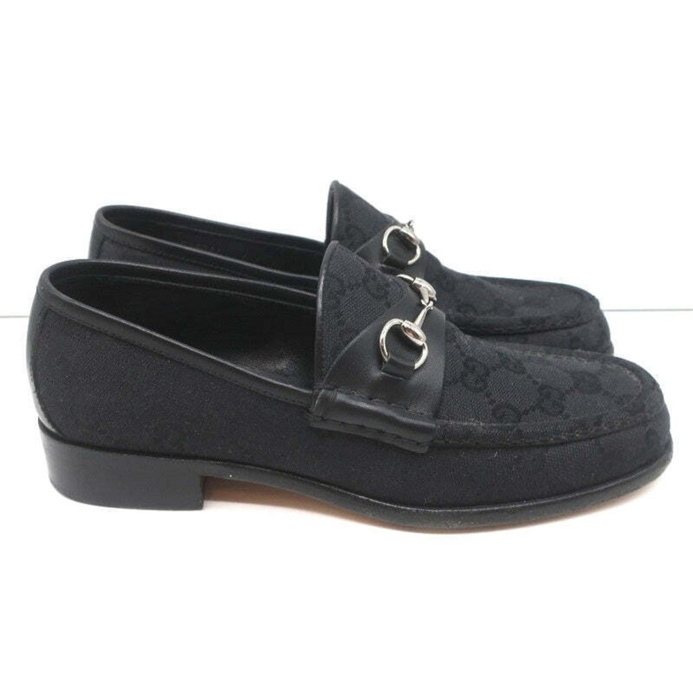 Gucci GG Canvas Horsebit Loafers Black Size 7.5 - Picture 2 of 11
